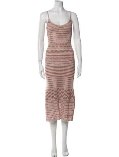 Pre-owned Intermix Striped Midi Length Dress