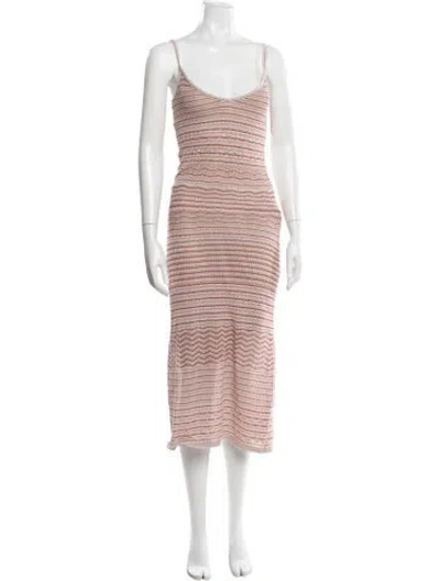 Pre-owned Intermix Striped Midi Length Dress In Multicolor
