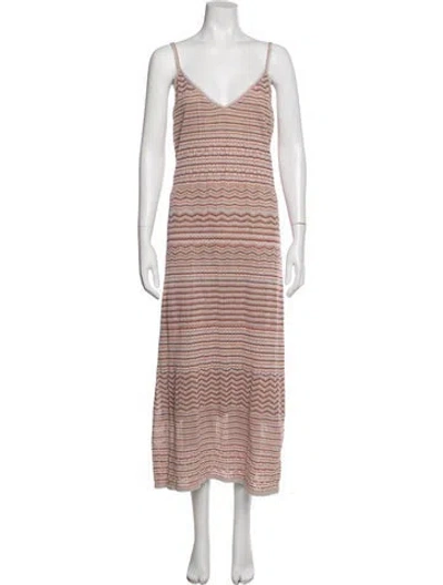 Pre-owned Intermix Striped Midi Length Dress In Neutrals