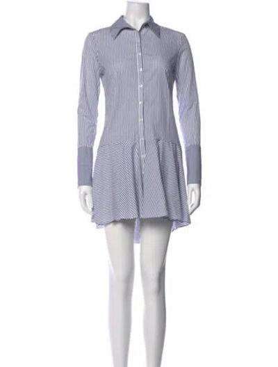 Pre-owned Intermix Striped Mini Dress In Blue