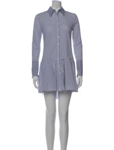 Pre-owned Intermix Striped Mini Dress In Blue