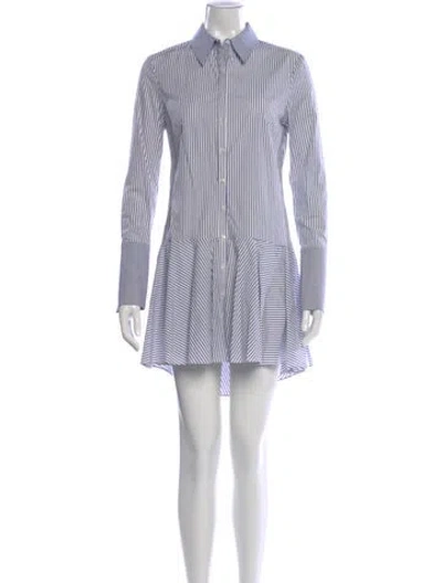 Pre-owned Intermix Striped Mini Dress In Blue