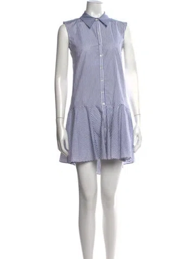 Pre-owned Intermix Striped Mini Dress In Blue