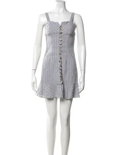 Pre-owned Intermix Striped Mini Dress In Grey