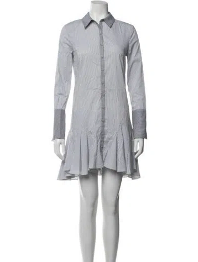 Pre-owned Intermix Striped Mini Dress In Grey/white