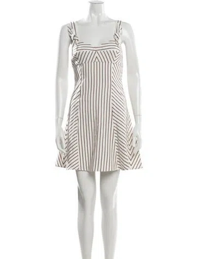 Pre-owned Intermix Striped Mini Dress In Neutral