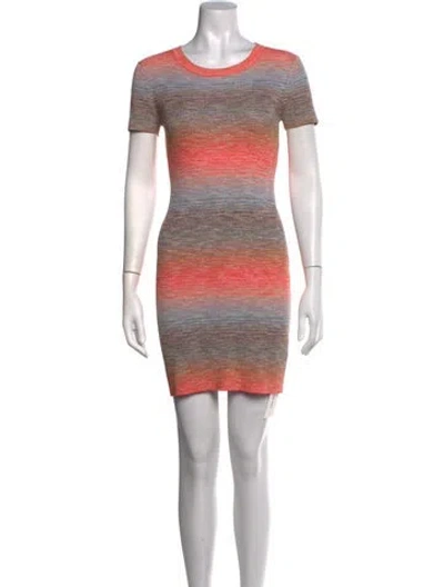 Pre-owned Intermix Striped Mini Dress In Orange