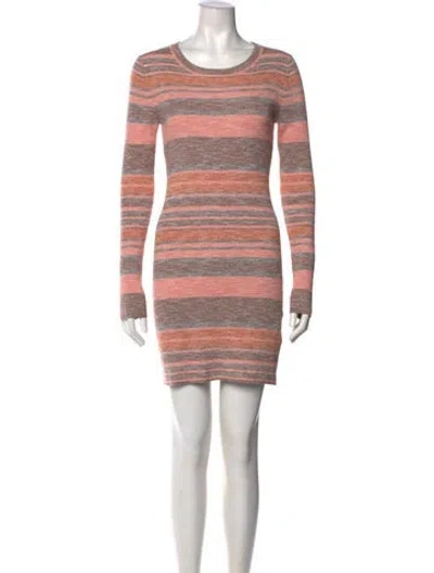 Pre-owned Intermix Striped Mini Dress In Pink