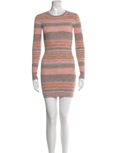 Pre-owned Intermix Striped Mini Dress In Pink