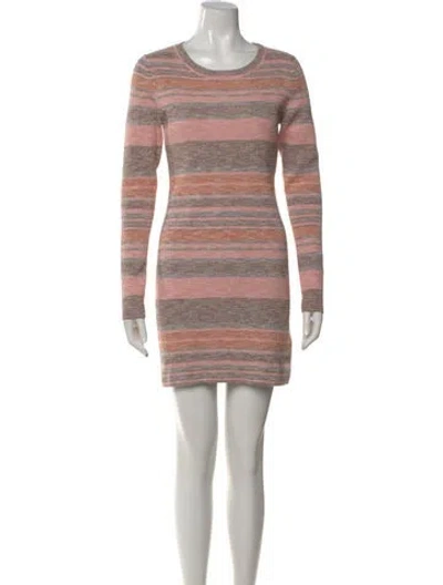 Pre-owned Intermix Striped Mini Dress In Pink