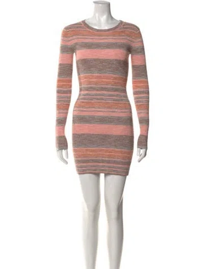 Pre-owned Intermix Striped Mini Dress In Pink