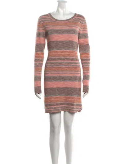 Pre-owned Intermix Striped Mini Dress In Pink
