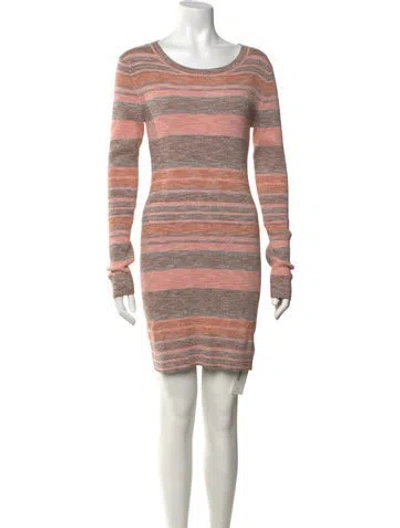 Pre-owned Intermix Striped Mini Dress In Pink