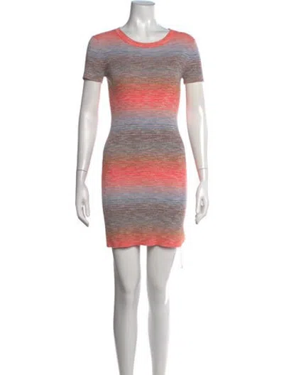 Pre-owned Intermix Striped Mini Dress In Pink