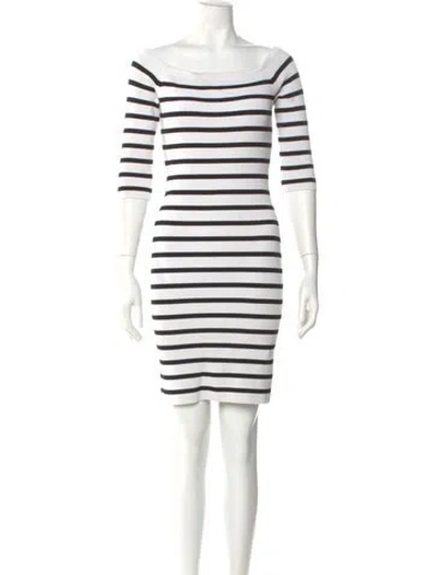 Pre-owned Intermix Striped Mini Dress In White