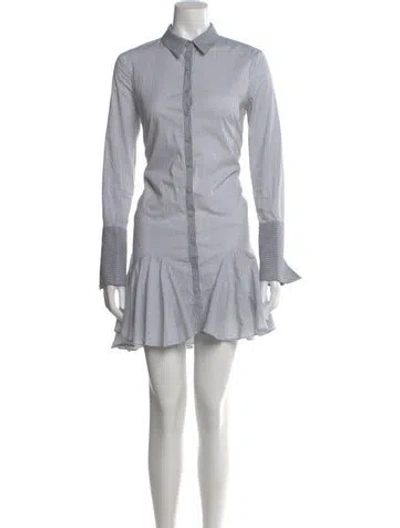 Pre-owned Intermix Striped Mini Dress In White