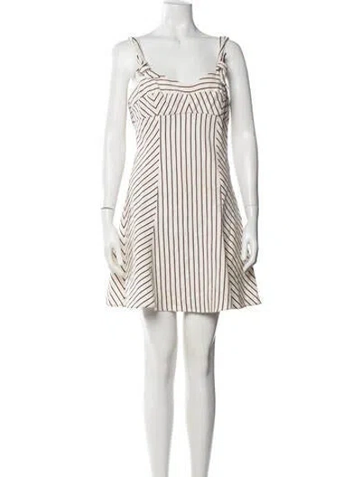 Pre-owned Intermix Striped Mini Dress In White