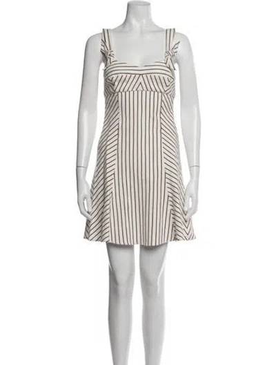 Pre-owned Intermix Striped Mini Dress In White