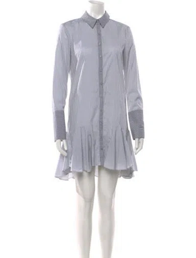 Pre-owned Intermix Striped Mini Dress In White