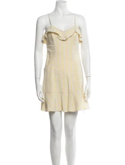 Pre-owned Intermix Striped Mini Dress In Yellow