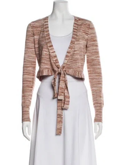 Pre-owned Intermix Striped Plunge Neckline Sweater In Multi