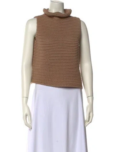 Pre-owned Intermix Striped Turtleneck Sweater In Neutral