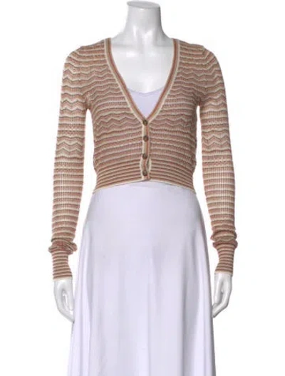 Pre-owned Intermix Striped V-neck Sweater