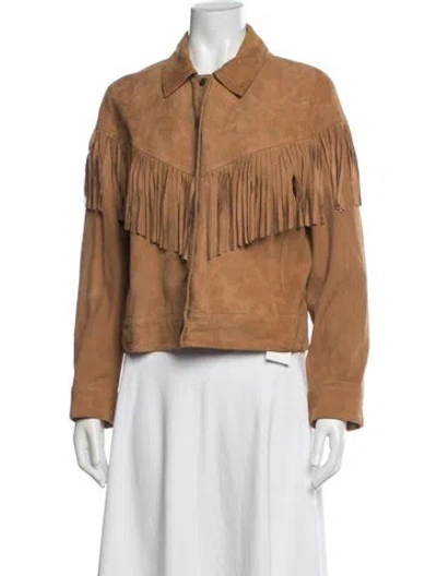 Pre-owned Intermix Suede Jacket In Neutrals
