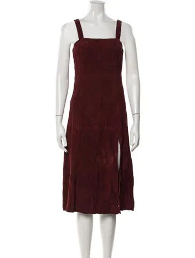 Pre-owned Intermix Suede Midi Length Dress W/ Tags In Brown