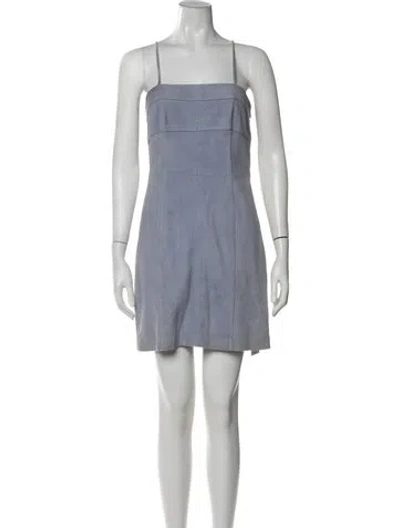 Pre-owned Intermix Suede Mini Dress In Blue