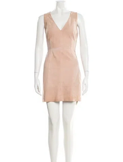 Pre-owned Intermix Suede Mini Dress In Pink