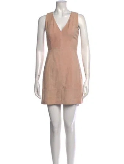 Pre-owned Intermix Suede Mini Dress In Pink