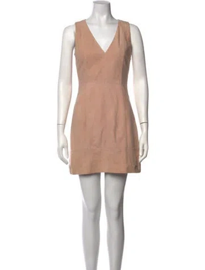 Pre-owned Intermix Suede Mini Dress In Pink