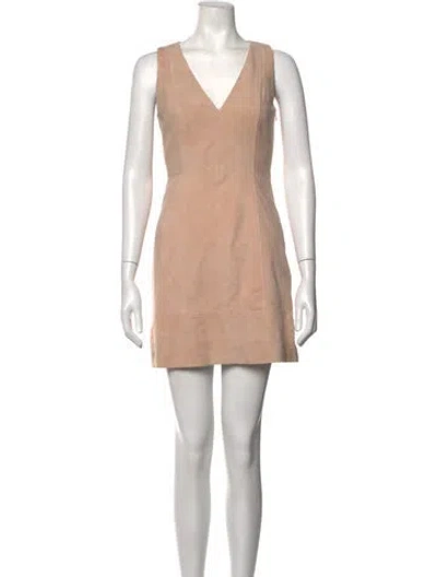Pre-owned Intermix Suede Mini Dress In Pink