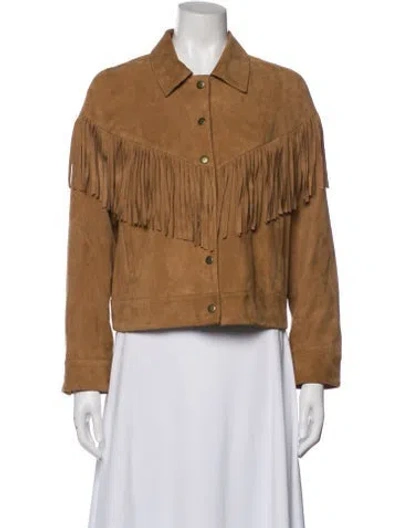 Pre-owned Intermix Suede Utility Jacket In Neutral