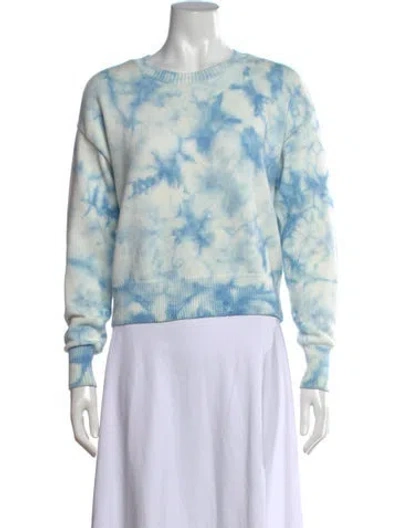 Pre-owned Intermix Tie-dye Print Crew Neck Sweater In Blue