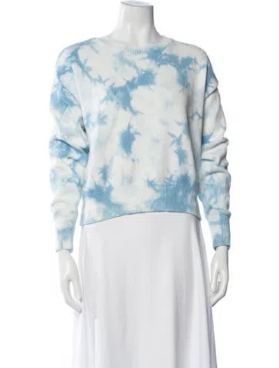 Pre-owned Intermix Tie-dye Print Crew Neck Sweater In White
