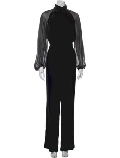 Pre-owned Intermix Turtleneck Jumpsuit In Black