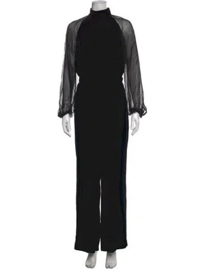 Pre-owned Intermix Turtleneck Jumpsuit In Black