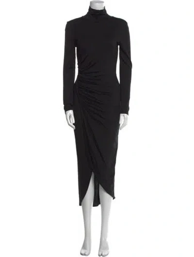 Pre-owned Intermix Turtleneck Long Dress In Black