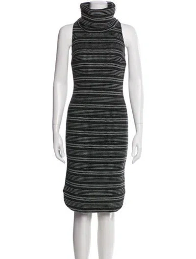Pre-owned Intermix Turtleneck Midi Length Dress In Black