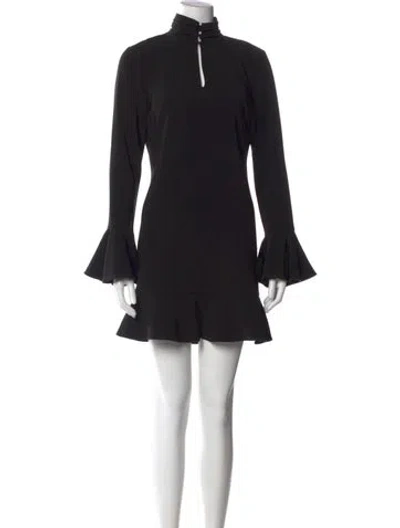 Pre-owned Intermix Turtleneck Mini Dress In Black