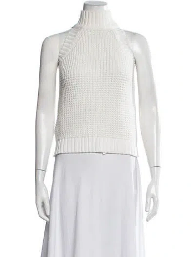Pre-owned Intermix Turtleneck Sweater In White