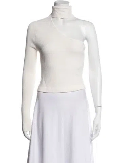 Pre-owned Intermix Turtleneck Sweater In White