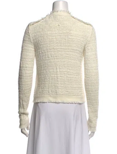 Pre-owned Intermix Tweed Pattern Crew Neck Sweater In Neutral