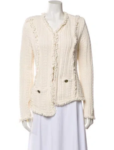 Pre-owned Intermix Tweed Pattern Evening Jacket In Neutral