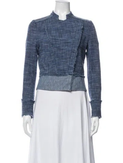 Pre-owned Intermix Tweed Pattern Jacket In Blue