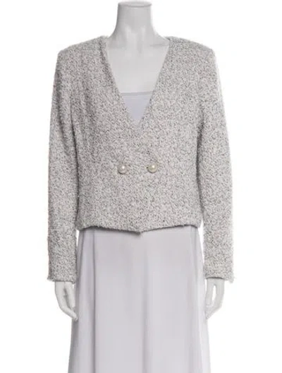 Pre-owned Intermix Tweed Pattern Jacket In Green