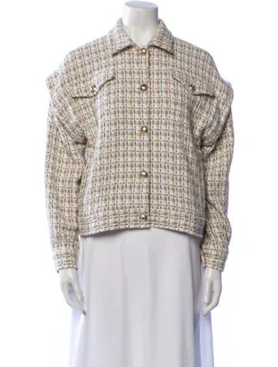 Pre-owned Intermix Tweed Pattern Jacket In Neutral