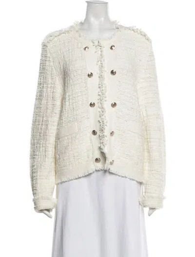 Pre-owned Intermix Tweed Pattern Jacket W/ Tags In Neutral